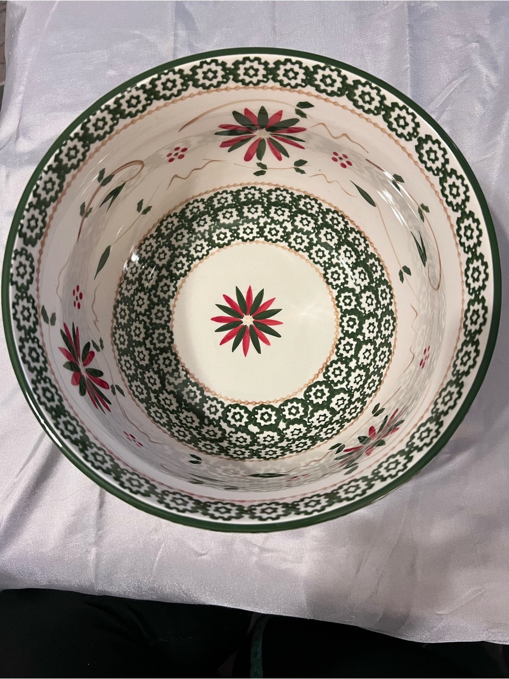 Temp-tations Old World Green 4.5 QT Large Serving Mixing Bowl 10”